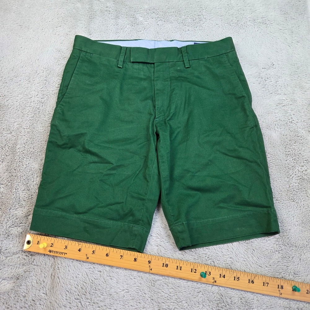 Polo Ralph Lauren Shorts Mens 28 Stretch Slim Fit Chino Twill Flat Front Green